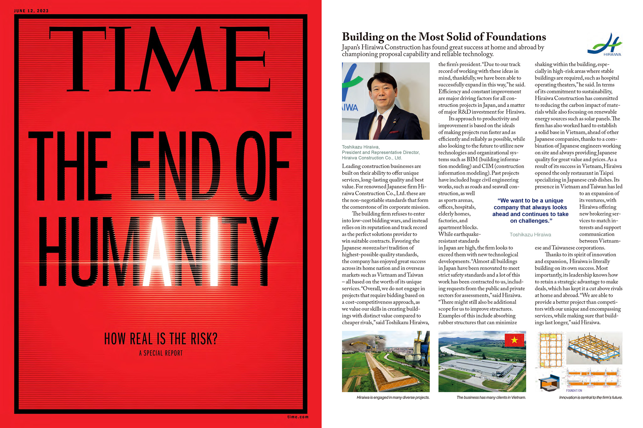 米国のニュース雑誌『TIME(タイム)』誌アジア版に当社紹介記事が掲載